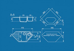 Мойка кухонная ULGRAN U-409 (970*500) в Ижевске - izhevsk.ok-mebel.com | фото 2
