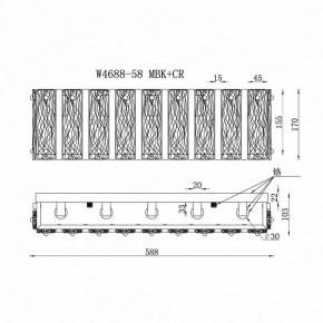 Накладной светильник iLamp Panorama W4688-58 MBK+CR в Ижевске - izhevsk.ok-mebel.com | фото 2