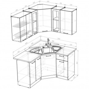 ОЛЬГА Кухонный гарнитур Оптима 2 (1500*1300 мм) в Ижевске - izhevsk.ok-mebel.com | фото 2