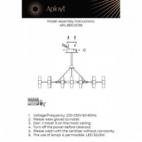 Подвесная люстра Aployt Bernadet APL.865.03.96 в Ижевске - izhevsk.ok-mebel.com | фото 2