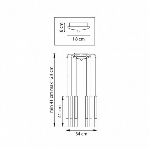 Подвесная люстра Lightstar Tubo L8T747133 в Ижевске - izhevsk.ok-mebel.com | фото 3