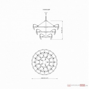 Подвесная люстра Moderli Justine MD_V10410-32P base_V10410-32P glass, V10410-32P base+V10410-32P glass, УТ000035371 в Ижевске - izhevsk.ok-mebel.com | фото 4