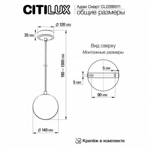 Подвесной светильник Citilux Адам Смарт CL228B011 в Ижевске - izhevsk.ok-mebel.com | фото 5