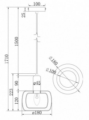 Подвесной светильник Maytoni Vision MOD411PL-01G в Ижевске - izhevsk.ok-mebel.com | фото 7