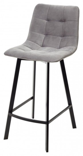 Полубарный стул CHILLI-QB SQUARE светло-серый #26, велюр / черный каркас (H=66cm) М-City в Ижевске - izhevsk.ok-mebel.com | фото 1