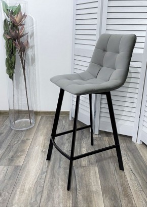 Полубарный стул CHILLI-QB SQUARE светло-серый #26, велюр / черный каркас (H=66cm) М-City в Ижевске - izhevsk.ok-mebel.com | фото 2