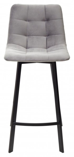Полубарный стул CHILLI-QB SQUARE светло-серый #26, велюр / черный каркас (H=66cm) М-City в Ижевске - izhevsk.ok-mebel.com | фото 3
