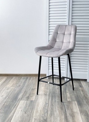 Полубарный стул ХОФМАН, цвет H-09 Светло-серый, велюр / черный каркас H=63cm М-City в Ижевске - izhevsk.ok-mebel.com | фото 2