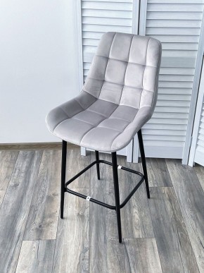 Полубарный стул ХОФМАН, цвет H-09 Светло-серый, велюр / черный каркас H=63cm М-City в Ижевске - izhevsk.ok-mebel.com | фото 4
