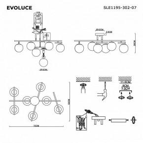 Потолочная люстра EVOLUCE SIERRA SLE1195-302-07 в Ижевске - izhevsk.ok-mebel.com | фото 7