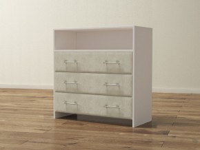PROxSON Комод Varna (ЛДСП Белая+ткань Белый/Savana Milk (молочный)) 90x40 в Ижевске - izhevsk.ok-mebel.com | фото