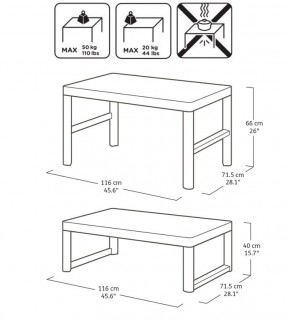 Раскладной стол Лион с регулируемой высотой столешницы (Lyon rattan table) графит (h400/650) в Ижевске - izhevsk.ok-mebel.com | фото 3