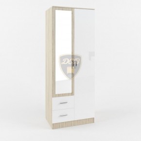Шкаф 2-х створчатый с зеркалом Софи СШК 800.3 (дуб сонома/белый глянец) в Ижевске - izhevsk.ok-mebel.com | фото 1