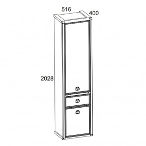 Шкаф 2D1S, MAGELLAN, цвет Сосна винтаж в Ижевске - izhevsk.ok-mebel.com | фото 2