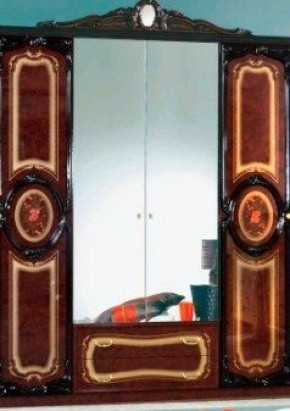 Шкаф 4-х дверный с зеркалами (01.144) Роза (могано) в Ижевске - izhevsk.ok-mebel.com | фото