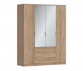 Шкаф 4х дверный с зеркалами Николь СБ-2595/1 (Дуб Сонома) в Ижевске - izhevsk.ok-mebel.com | фото