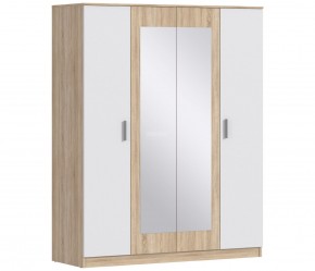 Шкаф 4х дверный с зеркалами Уют СБ-2750/1 (Дуб Сонома/Белый) в Ижевске - izhevsk.ok-mebel.com | фото
