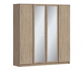Шкаф 4х дверный с зеркалами Веста СБ-3082 (Дуб Сонома) в Ижевске - izhevsk.ok-mebel.com | фото
