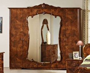 Шкаф 5-и дверный с зеркалами (20.145) Тициана (орех) в Ижевске - izhevsk.ok-mebel.com | фото
