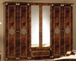 Шкаф 6-и дверный с зеркалами (02.146) Рома (орех) в Ижевске - izhevsk.ok-mebel.com | фото