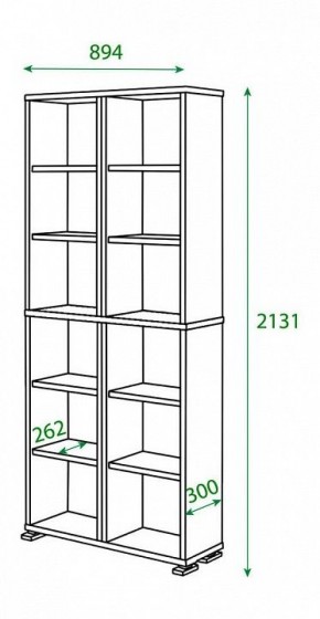 Шкаф книжный Домино ПУ-30-3 в Ижевске - izhevsk.ok-mebel.com | фото 2