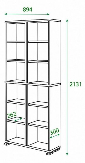 Шкаф книжный Домино ПУ-30-3 в Ижевске - izhevsk.ok-mebel.com | фото 2