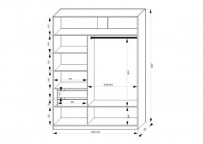 Шкаф-купе 1500 серии NEW CLASSIC K2+K2+B2+PL2(2 ящика+1 штанга+1 полка) профиль «Капучино» в Ижевске - izhevsk.ok-mebel.com | фото 3