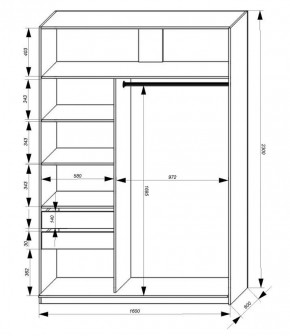 Шкаф-купе 1600 серии SOFT D1+D3+B2+PL1 (2 ящика+1штанга) профиль «Графит» в Ижевске - izhevsk.ok-mebel.com | фото 3