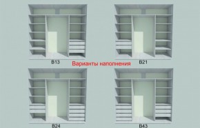 Шкаф-купе 1950 серии SILVER S3+S1+S3Z B22+PL2 (по 2 ящика лев/прав+1штанга+1 полка) профиль «Серебро» в Ижевске - izhevsk.ok-mebel.com | фото 5