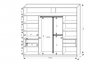 Шкаф-купе 2150 серии NEW CLASSIC K4+K4+K4+B22+PL4(по 2 ящика лев/прав+F обр.штанга) профиль «Капучино» в Ижевске - izhevsk.ok-mebel.com | фото 3