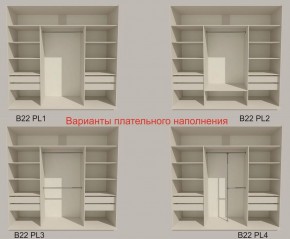 Шкаф-купе 2400 серии SOFT D2+D7+D3+B22+PL2 (по 2 ящика лев/прав+1штанга+1полка) профиль «Графит» в Ижевске - izhevsk.ok-mebel.com | фото 6