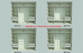 Шкаф-купе 2450 серии NEW CLASSIC K6Z+K1+K6+B22+PL1 (по 2 ящика лев/прав+1 штанга) профиль «Капучино» в Ижевске - izhevsk.ok-mebel.com | фото 6