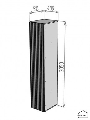 Шкаф Linnea MHR-1-3 2050х400х510 (Графит-М 11.1.25) в Ижевске - izhevsk.ok-mebel.com | фото 2