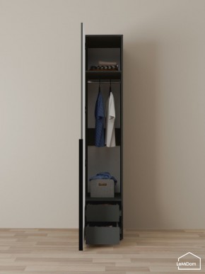 Шкаф Linnea MHR-1-3 2050х400х510 (Графит-М 11.1.25) в Ижевске - izhevsk.ok-mebel.com | фото 3