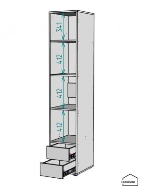 Шкаф Linnea MHR-1-4 2050х400х510 (Графит-М 11.1.25) в Ижевске - izhevsk.ok-mebel.com | фото 3
