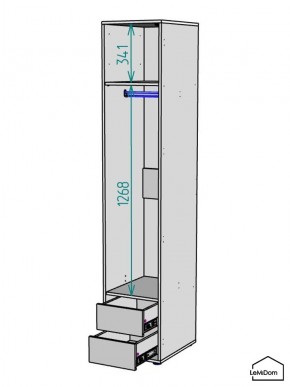 Шкаф Linnea MHR-1PO-3 2050х400х510 (Белый-М 11.1.2) в Ижевске - izhevsk.ok-mebel.com | фото 3