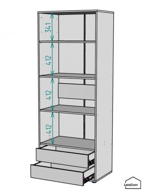 Шкаф Linnea MHR-2PO-4 2050х800х510 (Белый-М 11.1.1) в Ижевске - izhevsk.ok-mebel.com | фото 3