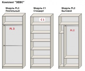 Шкаф распашной серия «ЗЕВС» (PL3/С1/PL2) Серый камень/Небраска натуральный в Ижевске - izhevsk.ok-mebel.com | фото 2