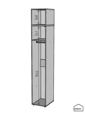 Шкаф с антресолью Linnea MHR-1A-1 2450х400х510 (Графит-М 11.1.25) в Ижевске - izhevsk.ok-mebel.com | фото 3
