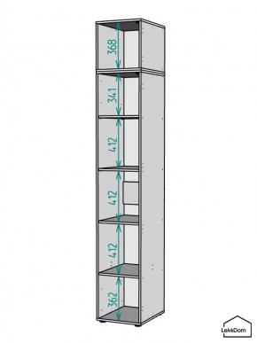 Шкаф с антресолью Linnea MHR-1A-2 2450х400х510 (Графит-М 11.1.25) в Ижевске - izhevsk.ok-mebel.com | фото 3