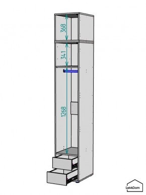 Шкаф с антресолью Linnea MHR-1A-3 2450х400х510 (Графит-М 11.1.25) в Ижевске - izhevsk.ok-mebel.com | фото 3