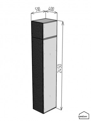 Шкаф с антресолью Linnea MHR-1A-4 2450х400х510 (Графит-М 11.1.25) в Ижевске - izhevsk.ok-mebel.com | фото 2