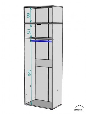 Шкаф с антресолью Linnea MHR-2A-1 2450х800х510 (Графит-М 11.1.25) в Ижевске - izhevsk.ok-mebel.com | фото 3