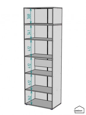 Шкаф с антресолью Linnea MHR-2A-2 2450х800х510 (Графит-М 11.1.25) в Ижевске - izhevsk.ok-mebel.com | фото 3