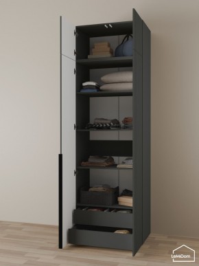 Шкаф с антресолью Linnea MHR-2A-3 2450х800х510 (Графит-М 11.1.25) в Ижевске - izhevsk.ok-mebel.com | фото 6