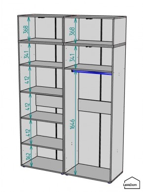 Шкаф с антресолью Linnea MHR-4A-1 2450х1600х510 (Белый-М 11.1.2) в Ижевске - izhevsk.ok-mebel.com | фото 3