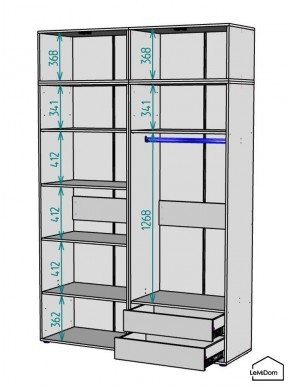 Шкаф с антресолью Linnea MHR-4A-2 2450х1600х510 (Белый-М 11.1.2) в Ижевске - izhevsk.ok-mebel.com | фото 2