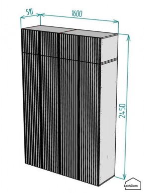 Шкаф с антресолью Linnea MHR-4POA-1 2450х1600х510 (Белый-М 11.1.2) в Ижевске - izhevsk.ok-mebel.com | фото 2