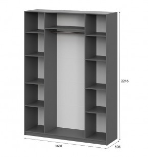 Шкаф ШК-5 (1600) Графит серый в Ижевске - izhevsk.ok-mebel.com | фото 5