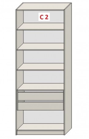 Шкаф СТАНДАРТ С1 без ящика серия "ГЕСТИЯ" (Бело-серый/Дуб Небраска натуральный ) 800*520*2300 в Ижевске - izhevsk.ok-mebel.com | фото 6